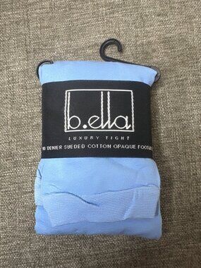 B.Ella Luxury Tights 90 Denier Sueded Cotton Opaque Footless M Chambray Blue